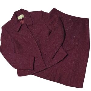 Ronit Zilkha Women's Suit 2 pc Set‎ Wool Jacket Blazer Valentines Day Size 12